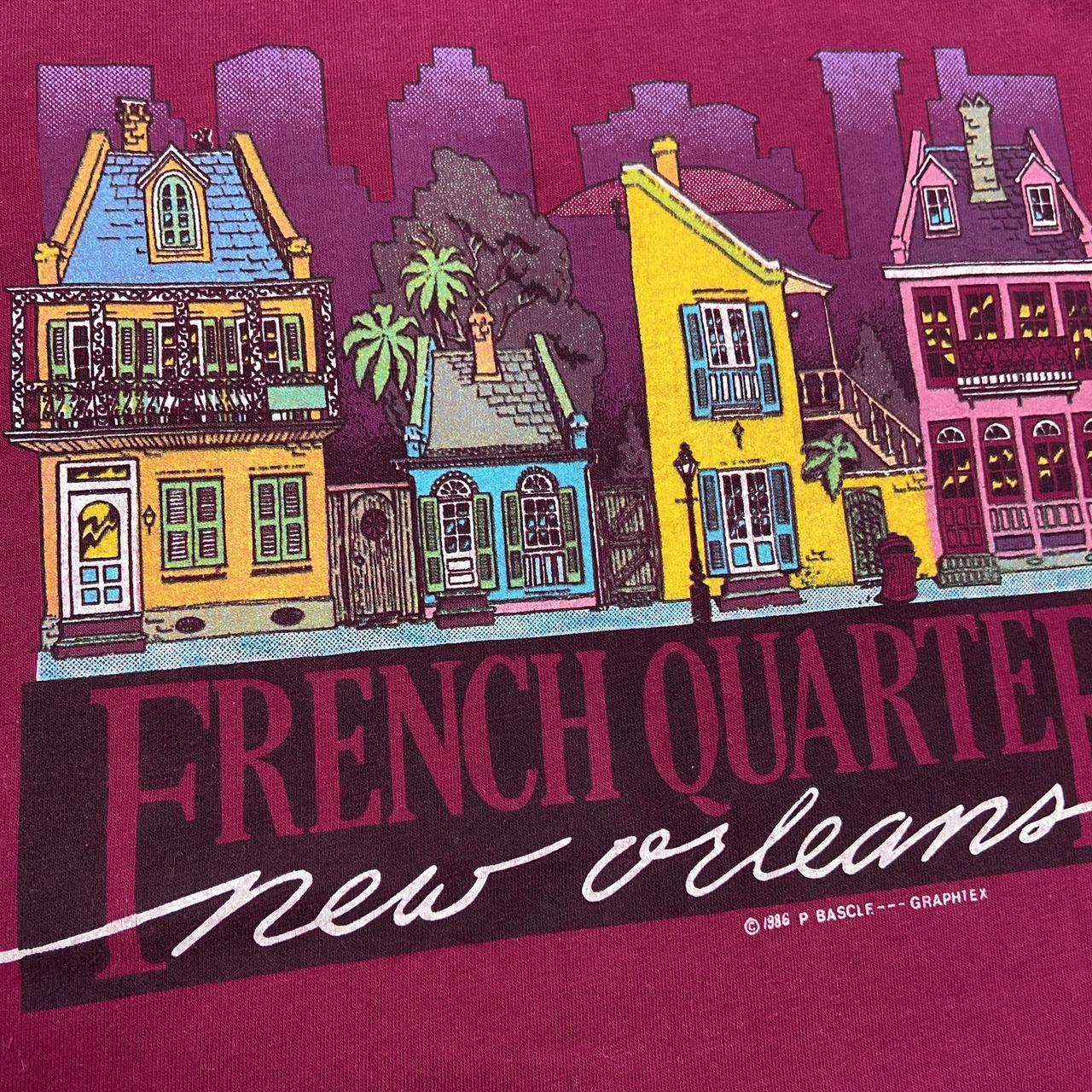 Vintage 90s USA French Quarter New Orleans Louisiana tourist souvenir promotional graphic t-shirt