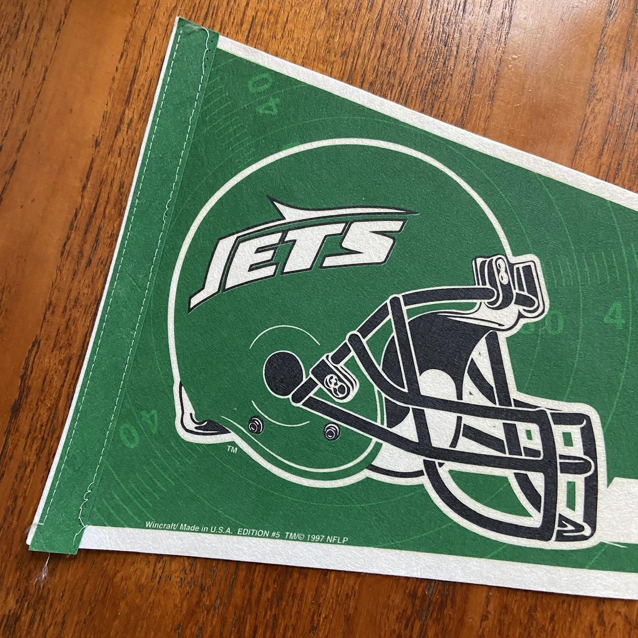 Vintage 90s USA New York Jets NFL American Football felt pennant