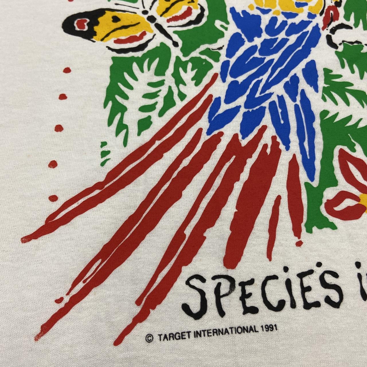 Vintage 90s USA Preserve the Rainforest species in danger wildlife nature graphic t-shirt