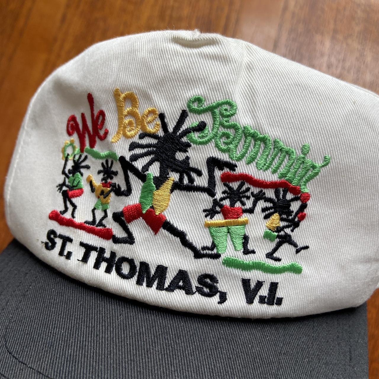 Vintage 90s We Be Jammin reggae rasta St Thomas Virgin Islands promotional graphic cap