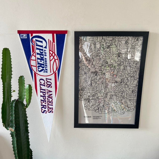 Vintage 90s USA Los Angeles Clippers NBA basketball felt pennant