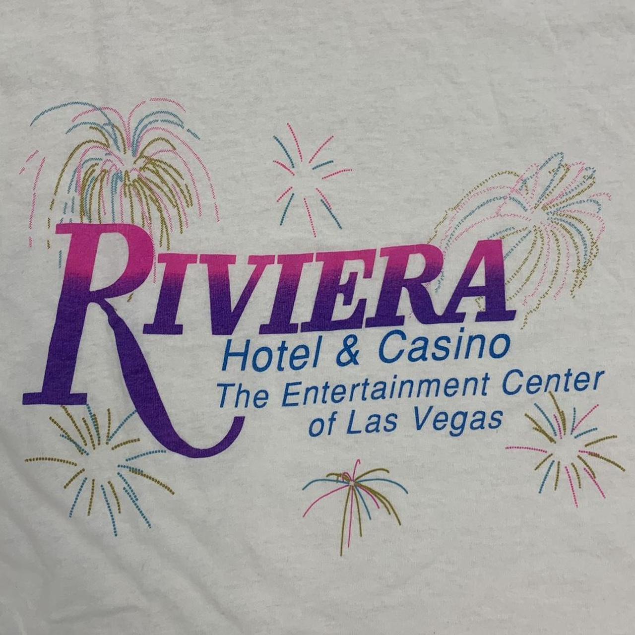 Vintage 90s USA Riviera hotel casino Las Vegas fireworks promotional graphic t-shirt