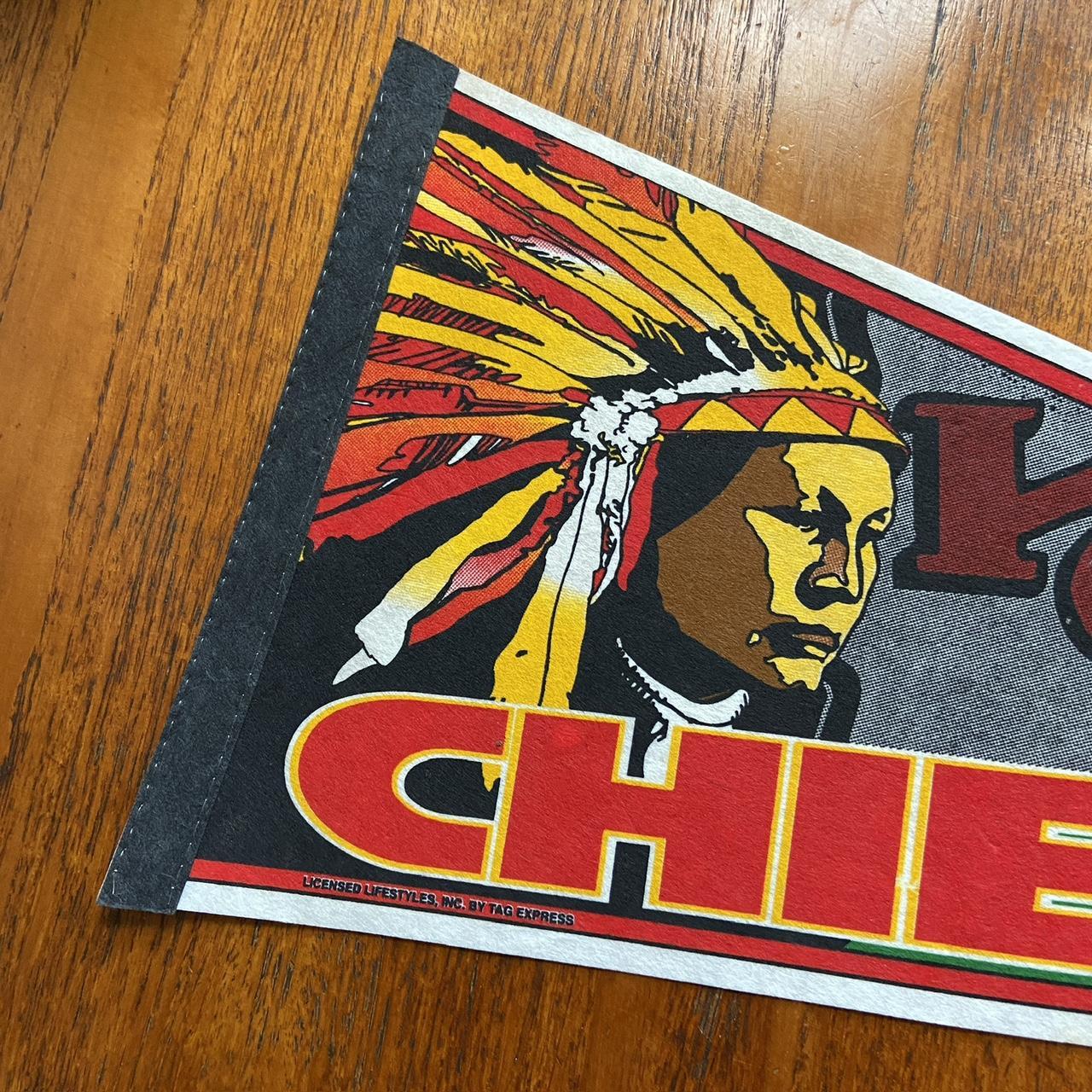 Vintage 90s USA Tampa Kansas City Chiefs NFL American Football felt pennant