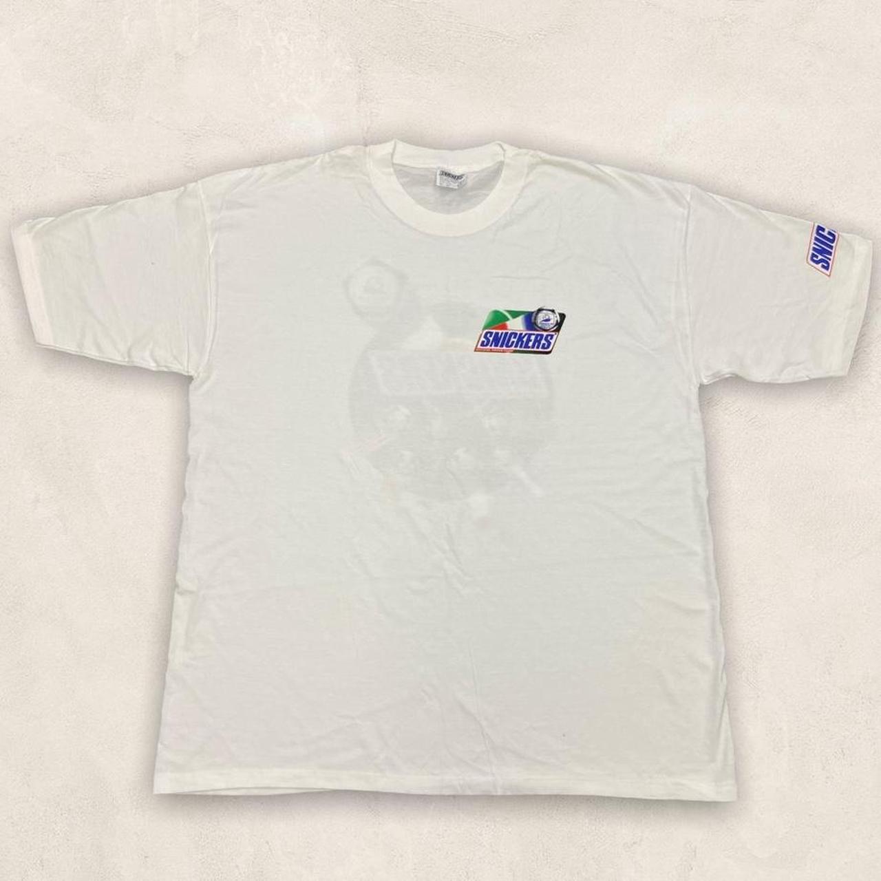 Vintage 90s France 98 football tournament snickers promotional graphic white t-shirt