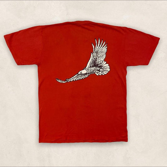 Vintage 90s USA Winston cigarettes eagle graphic red pocket t-shirt