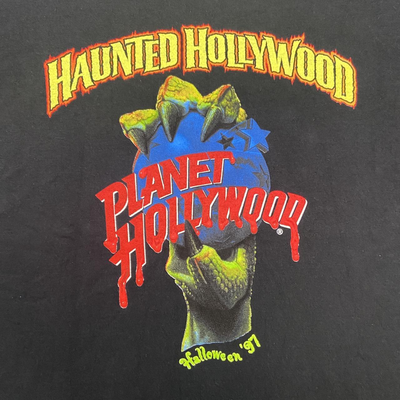 Vintage 90s USA planet Hollywood haunted Hollywood 97 promotional graphic t-shirt