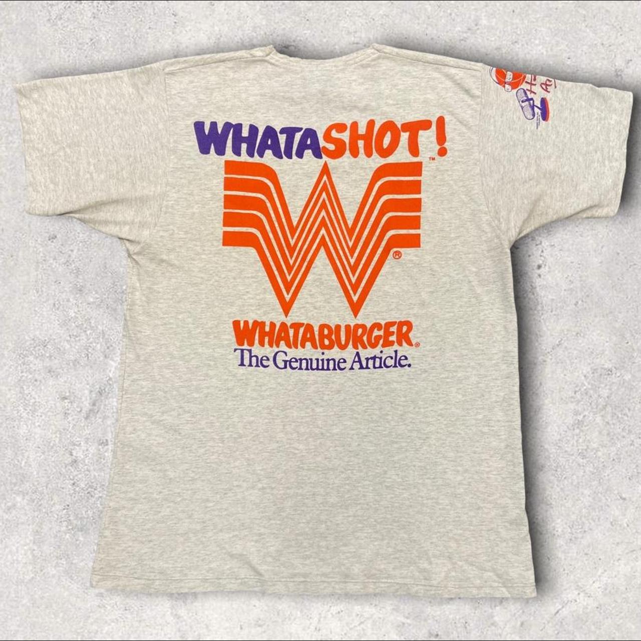 Vintage 90s USA Whataburger basketball fast food single stitch graphic grey t-shirt