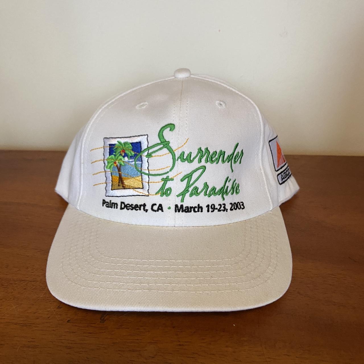 Vintage Y2K 2000s ‘surrender to paradise’ palm desert California hotel tourist souvenir graphic cap