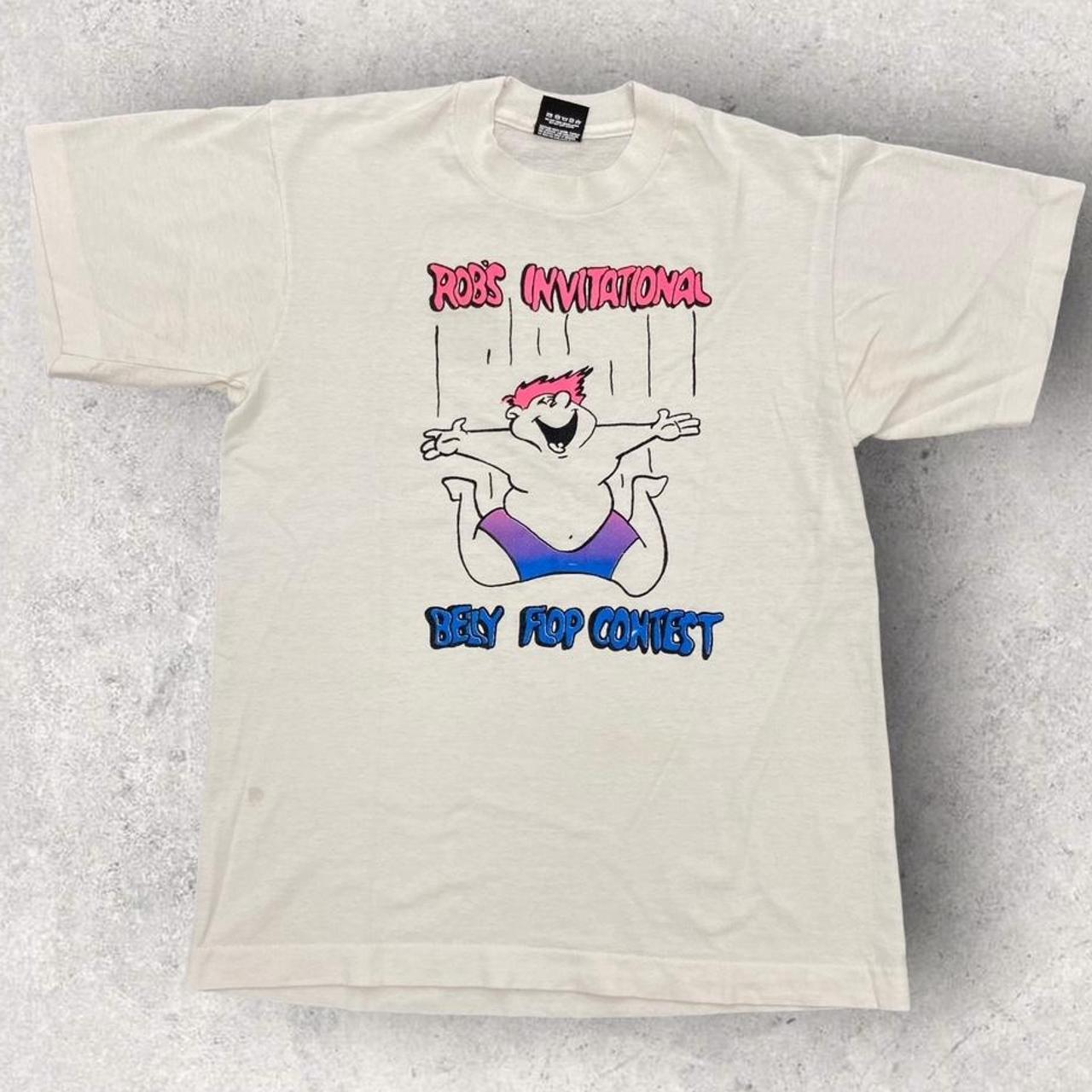 Vintage 90s USA Ron’s invitational belly flop contest humour graphic t-shirt