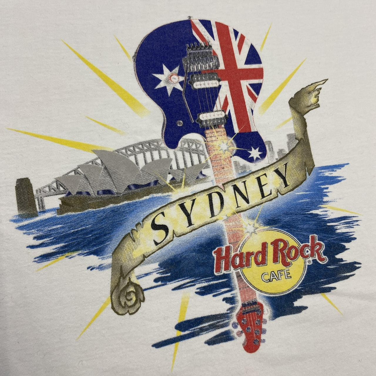 Vintage 90s USA Hard Rock Cafe Sydney Australia promotional graphic t-shirt