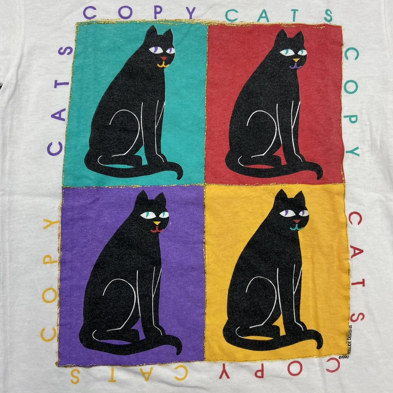 Vintage 90s USA copy cats art animals graphic t-shirt