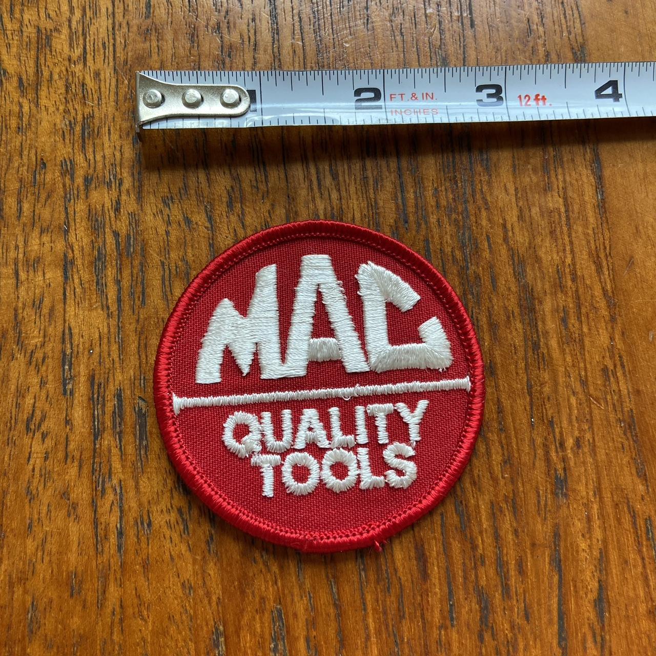 Vintage 80s USA patch Mac Quality Tools embroidered sew on badge