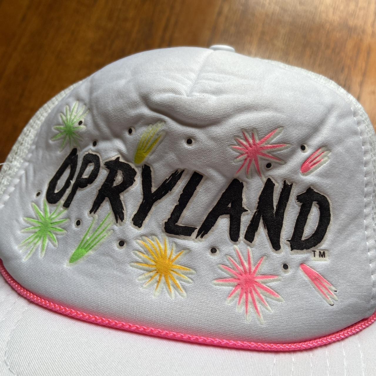 Vintage 90s USA Opryland theme park Nashville Tennessee promotional graphic trucker cap