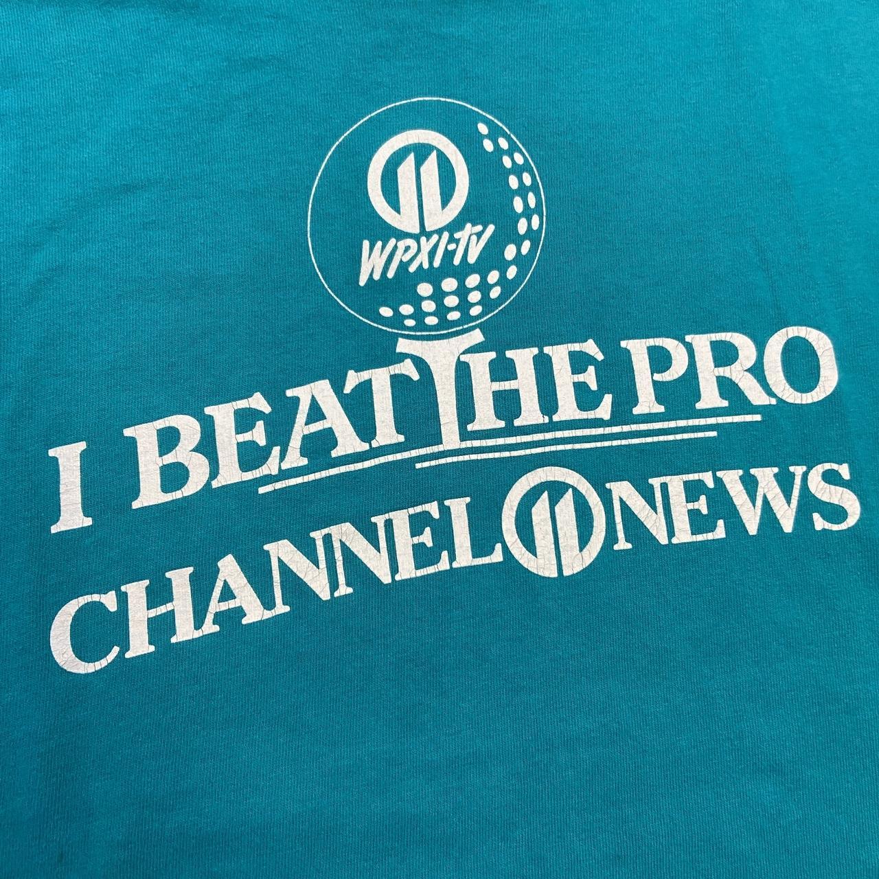 Vintage 90s USA golf “I beat the pro” channel 2 news graphic t-shirt