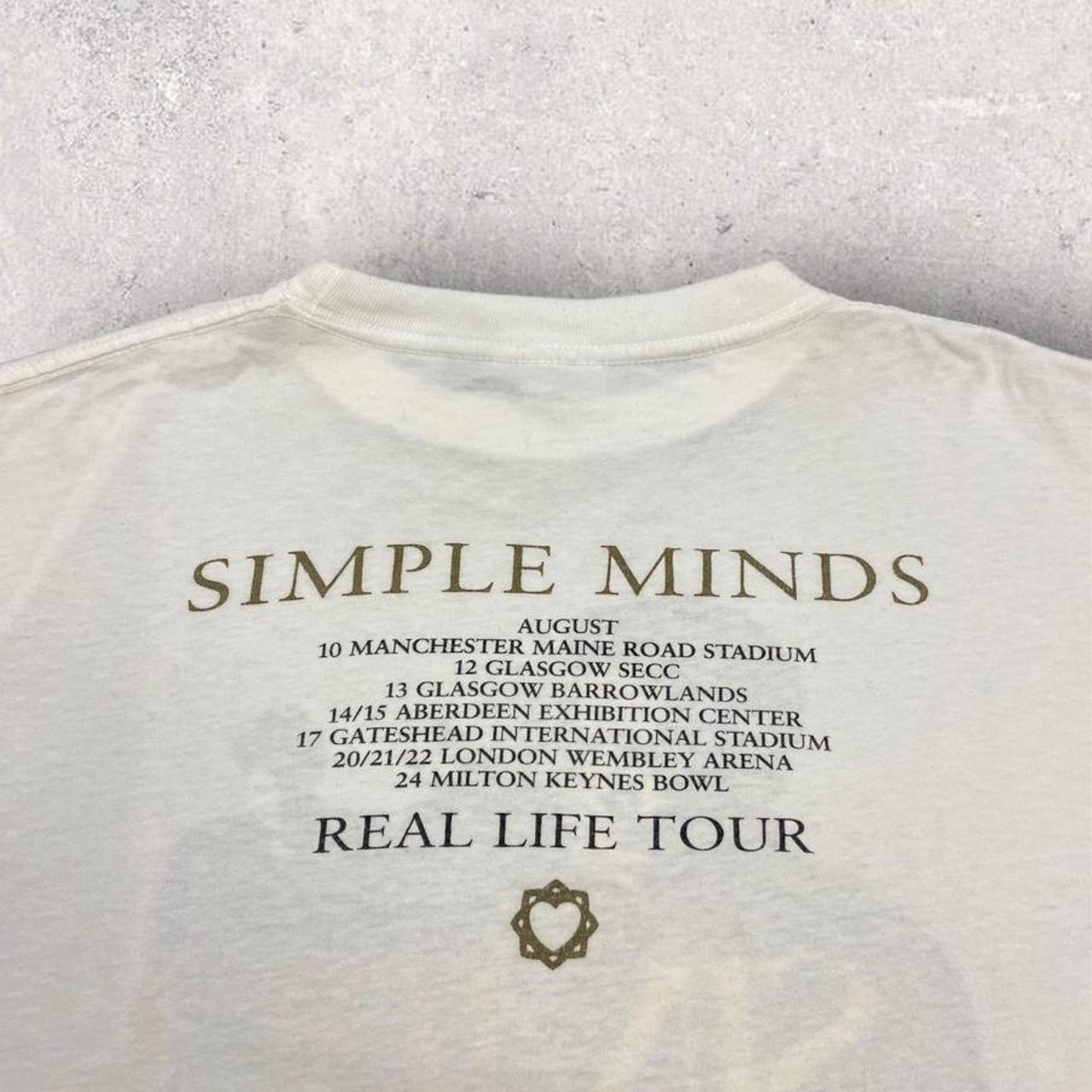 Vintage 90s USA Simple Minds Real Life music tour promotional graphic band t-shirt