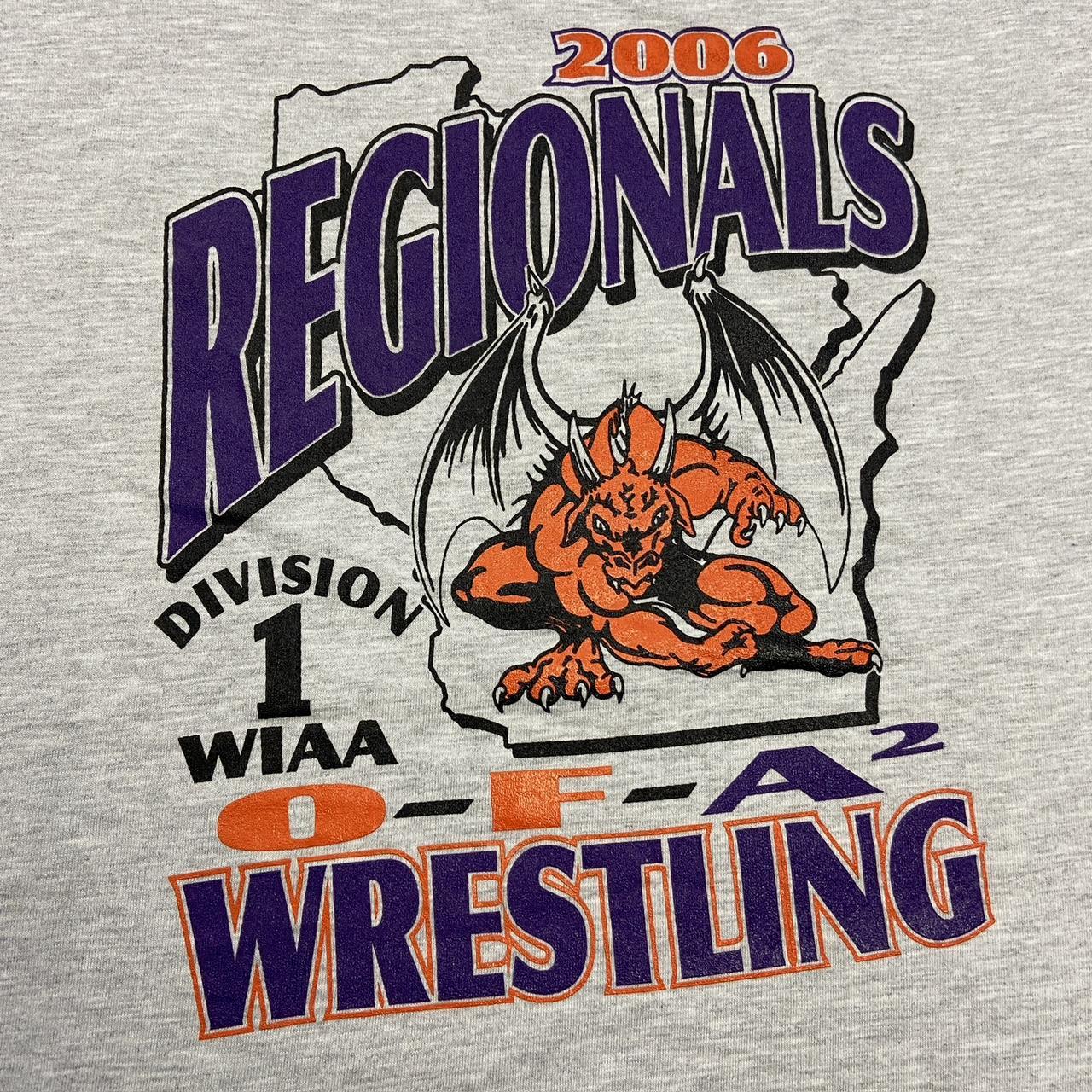 Vintage 2000s Y2K wrestling division one regionals tournament promotional graphic t-shirt