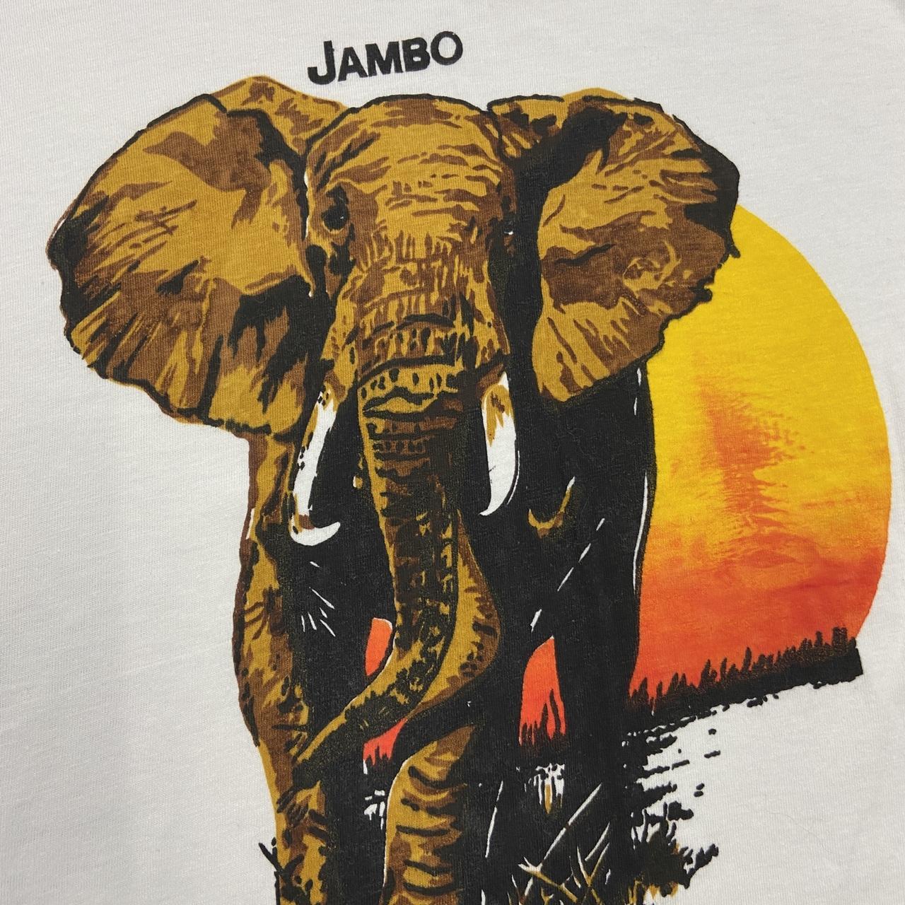 Vintage 90s Jambo Kenya elephant safari graphic white t-shirt