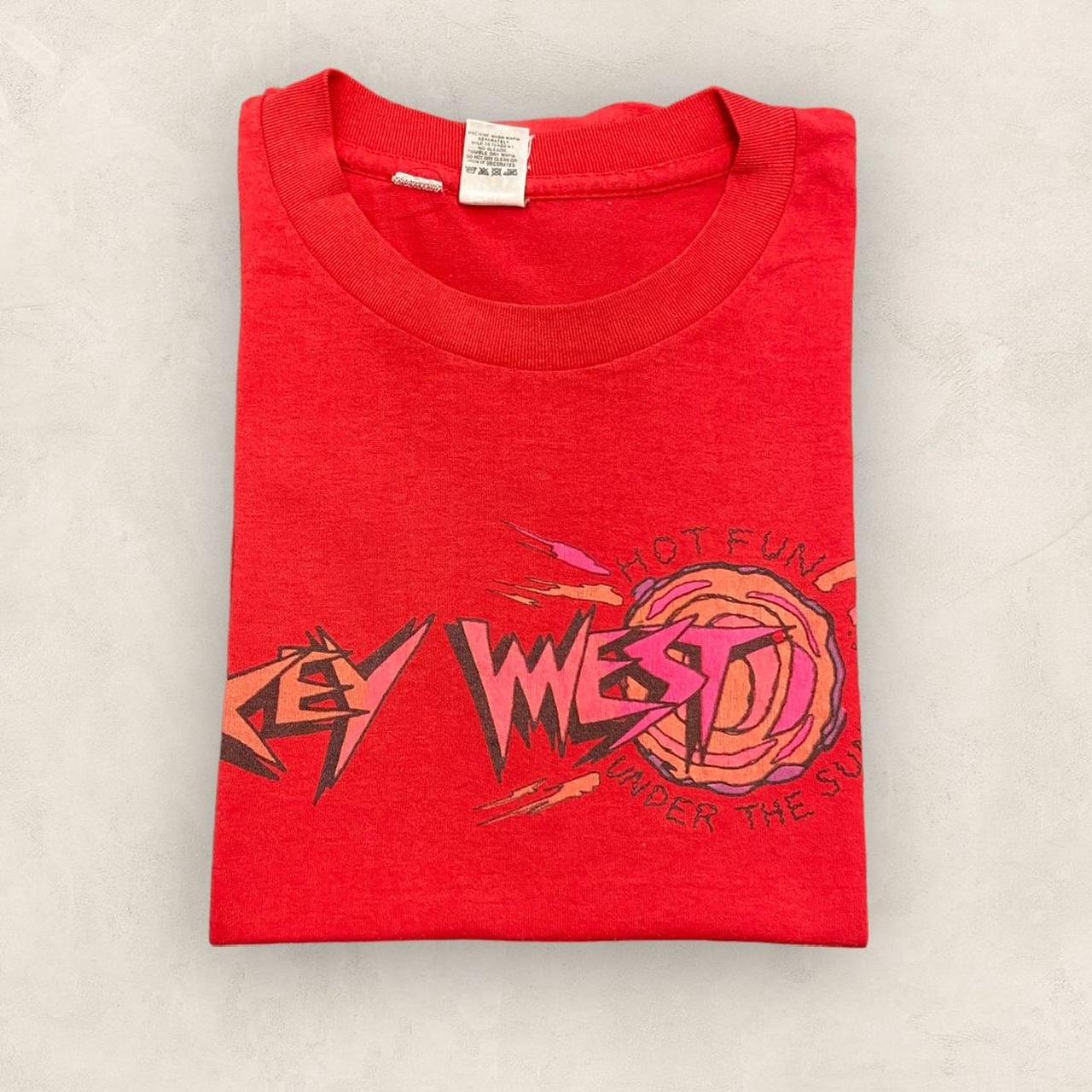 Vintage 80s USA Key West Florida hot fun under the sun promotional graphic t-shirt