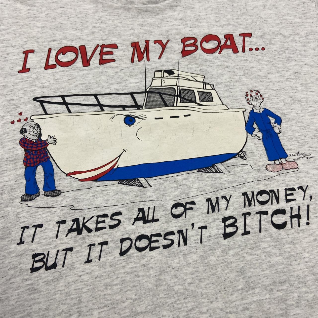 Vintage 90s USA novelty humour “I love my boat” graphic t-shirt