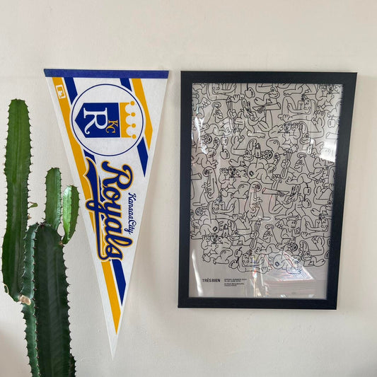 Vintage 90s USA Kansas City Royals MLB Major League Baseball felt pennant