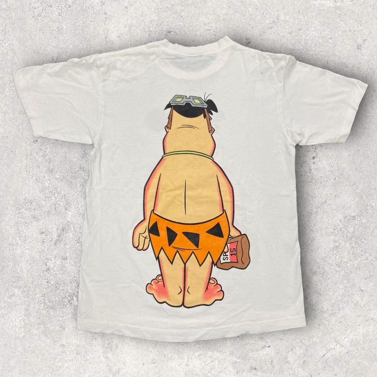 Vintage 90s USA The Flintstones Fred Flintstone hanna barbera cartoon promotional graphic t-shirt