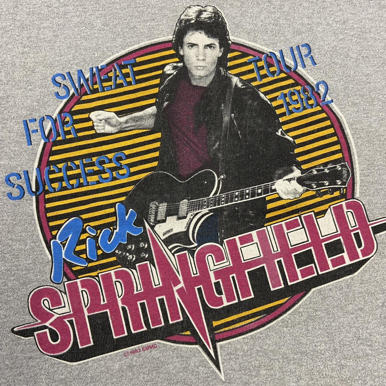 Vintage 80s Rick Springfield musician summer tour promotional graphic t-shirt