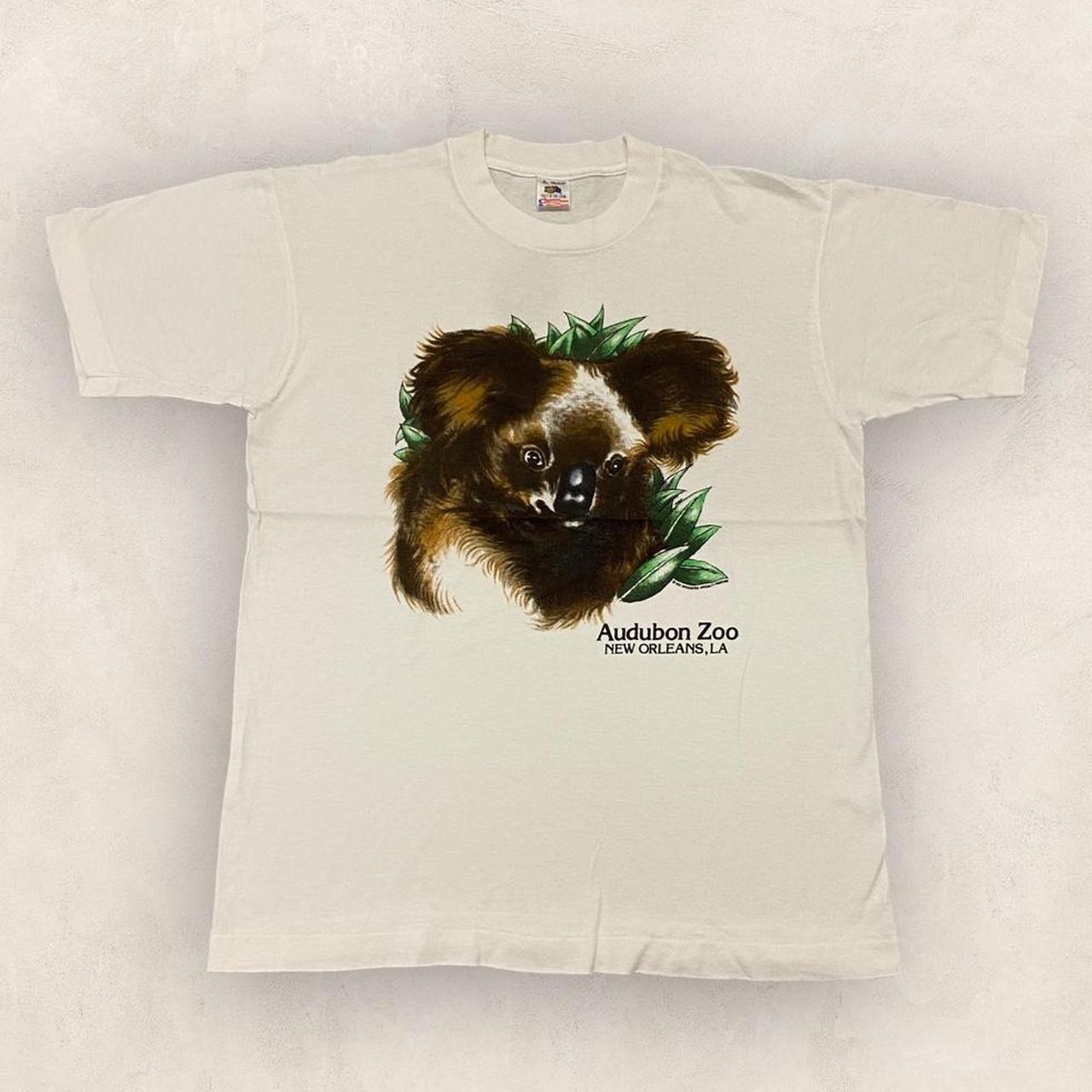 Vintage 90s USA Audubon Zoo New Orleans Louisiana koala bear wildlife promotional graphic t-shirt