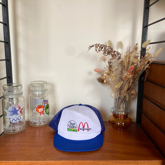 Vintage 90s USA sun valley ski resort Idaho McDonald’s promotional graphic trucker cap