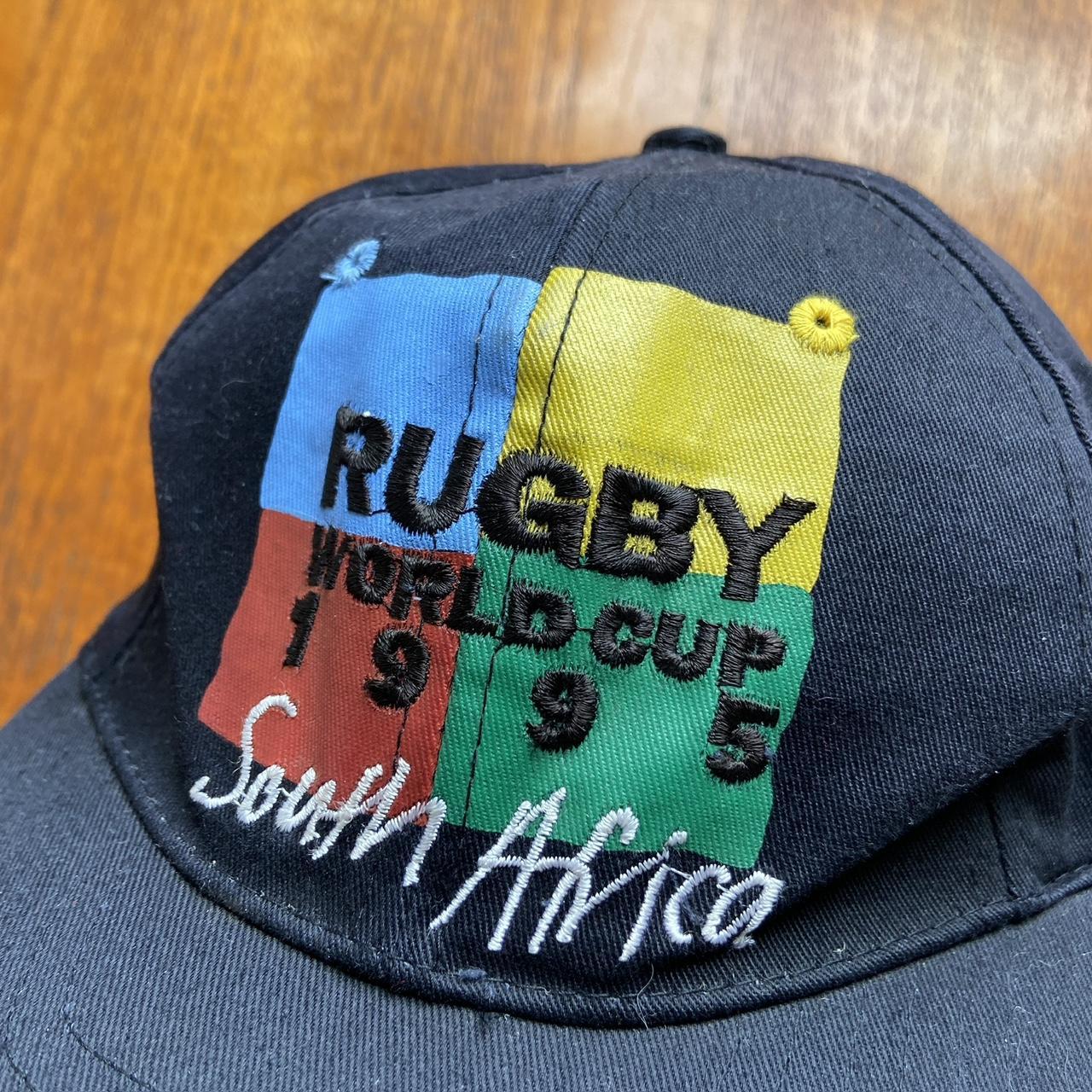 Vintage 90s Rugby World Cup 1995 South Africa rugby union promotional graphic cap