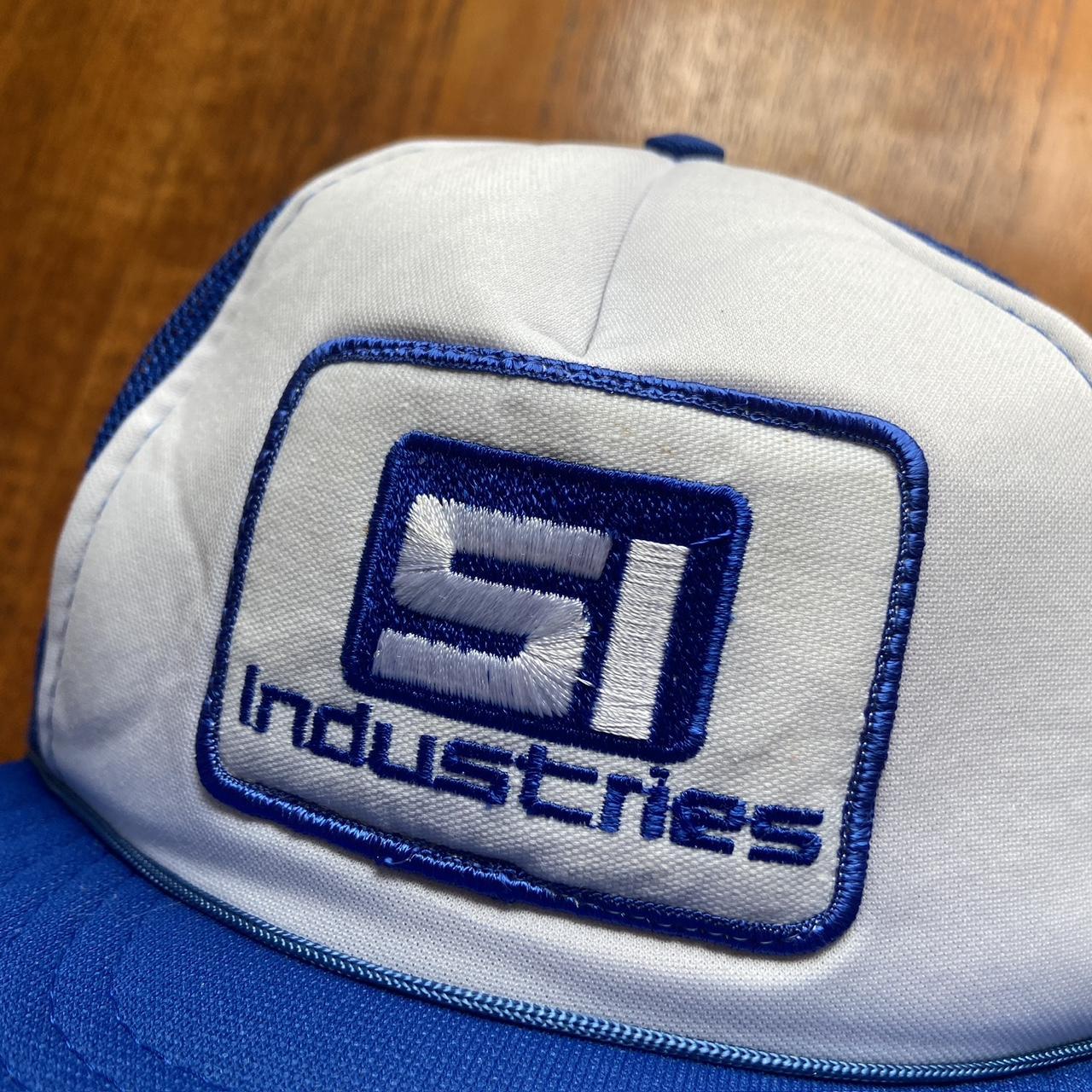 Vintage 90s USA SI industries promotional graphic trucker cap