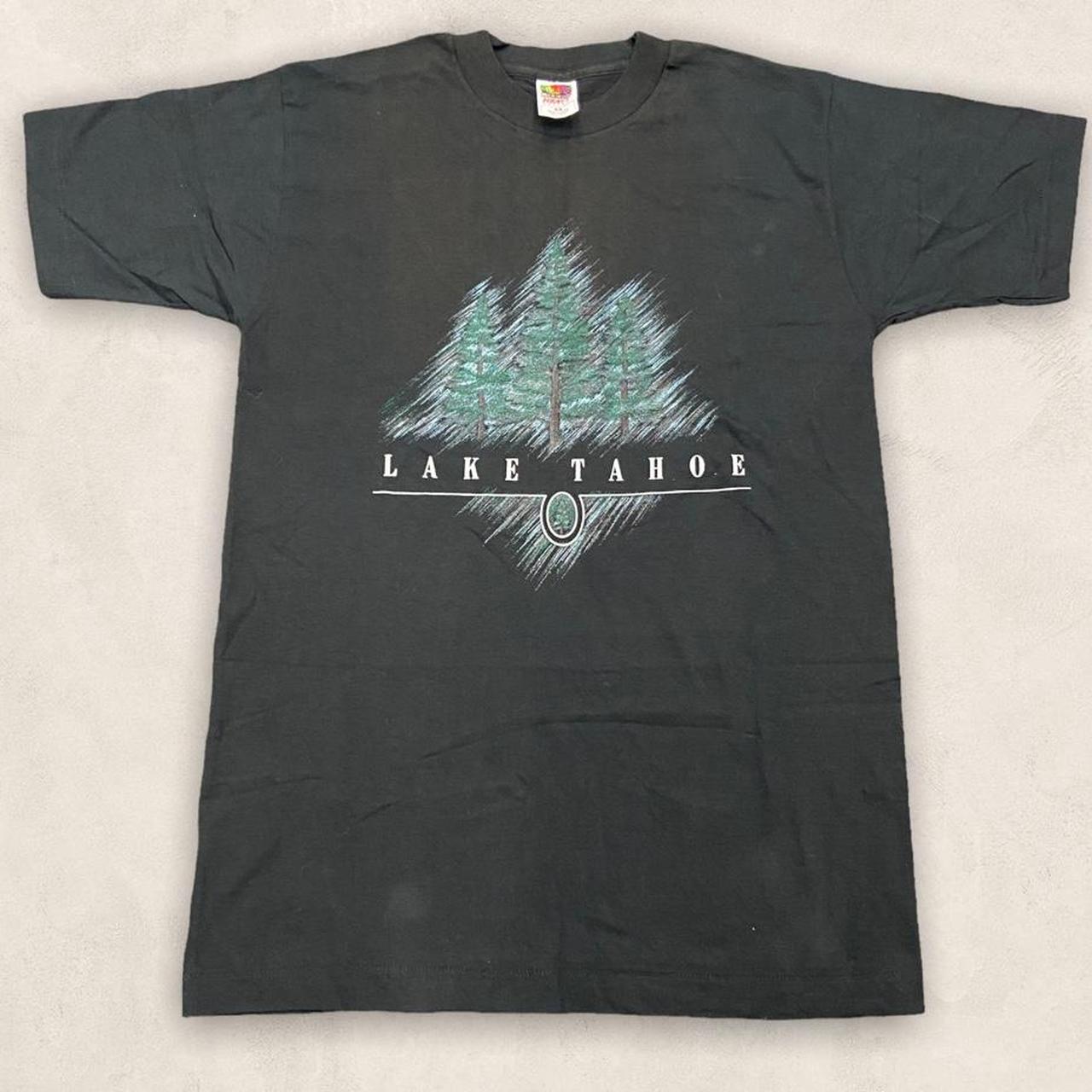 Vintage 90s USA Lake Tahoe California wildlife nature graphic black t-shirt