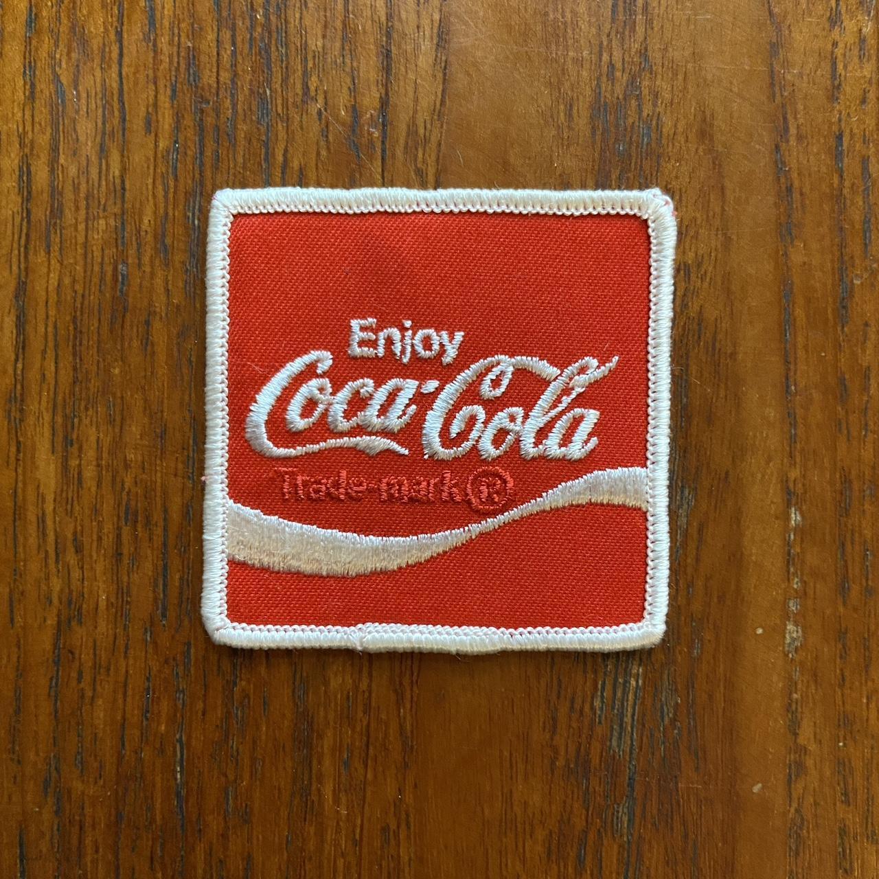 Vintage 80s USA patch Coca Cola coke promotional embroidered sew on badge