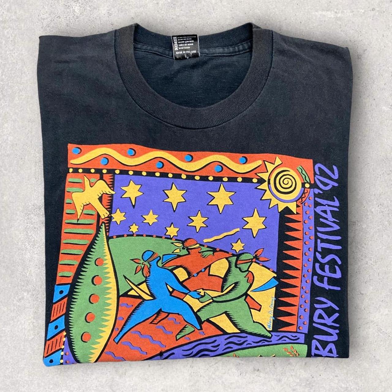 Vintage 90’s Glastonbury festival 1992 music promotional graphic long-sleeve t-shirt