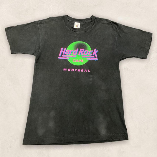 Vintage 90s USA Hard Rock Cafe Montreal Canada graphic black t-shirt