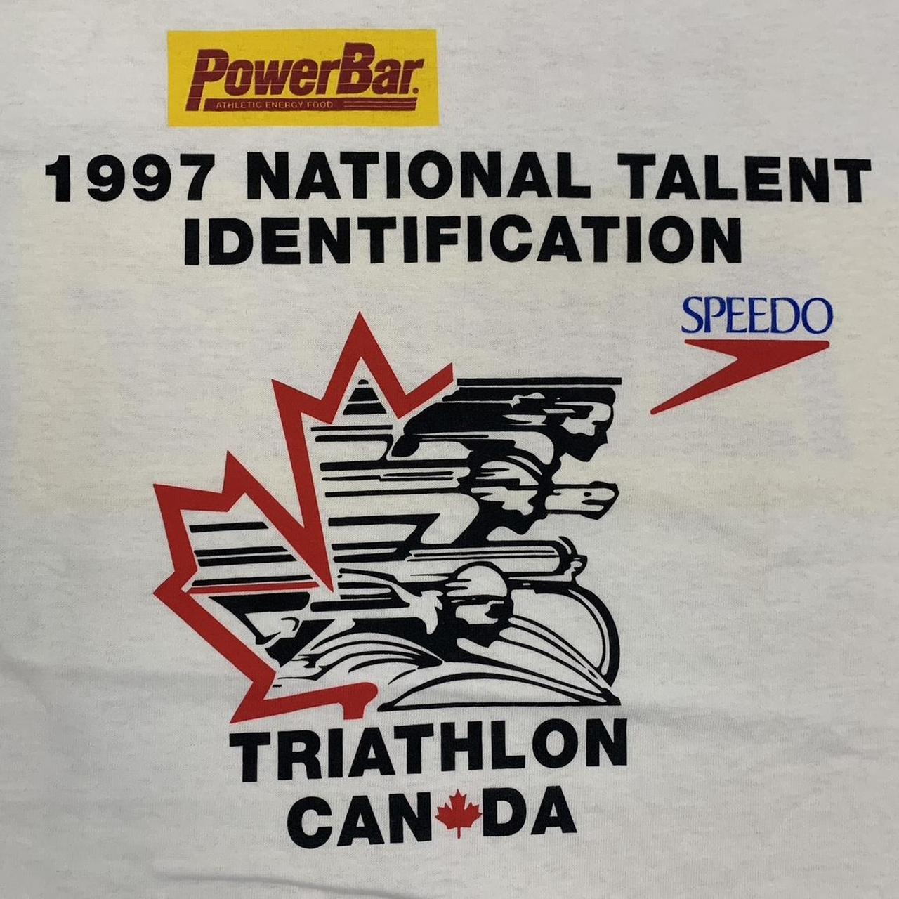 Vintage 90s USA triathlon Canada athletics Speedo promotional graphic t-shirt