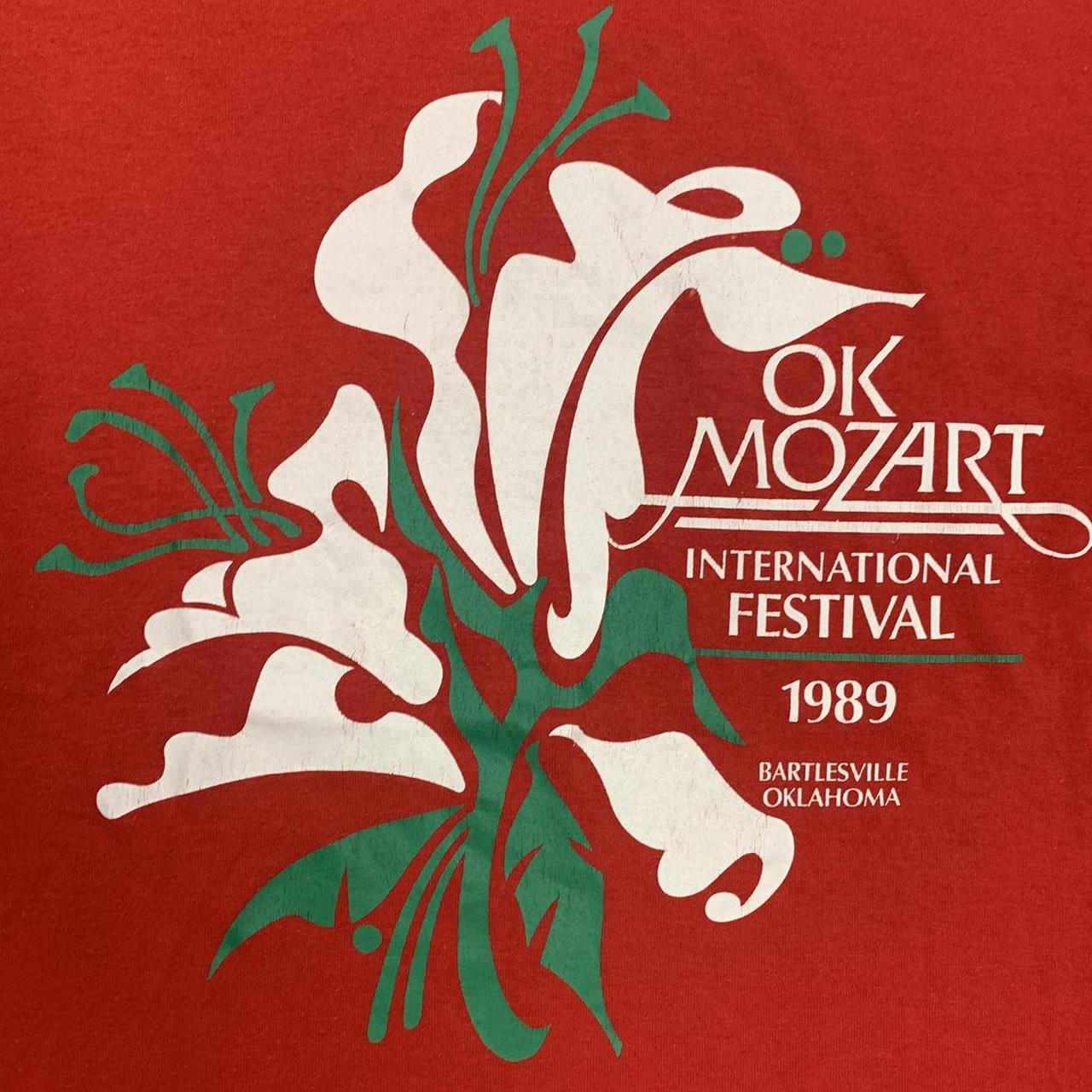 Vintage 80s USA Oklahoma Mozart international music festival promotional graphic t-shirt