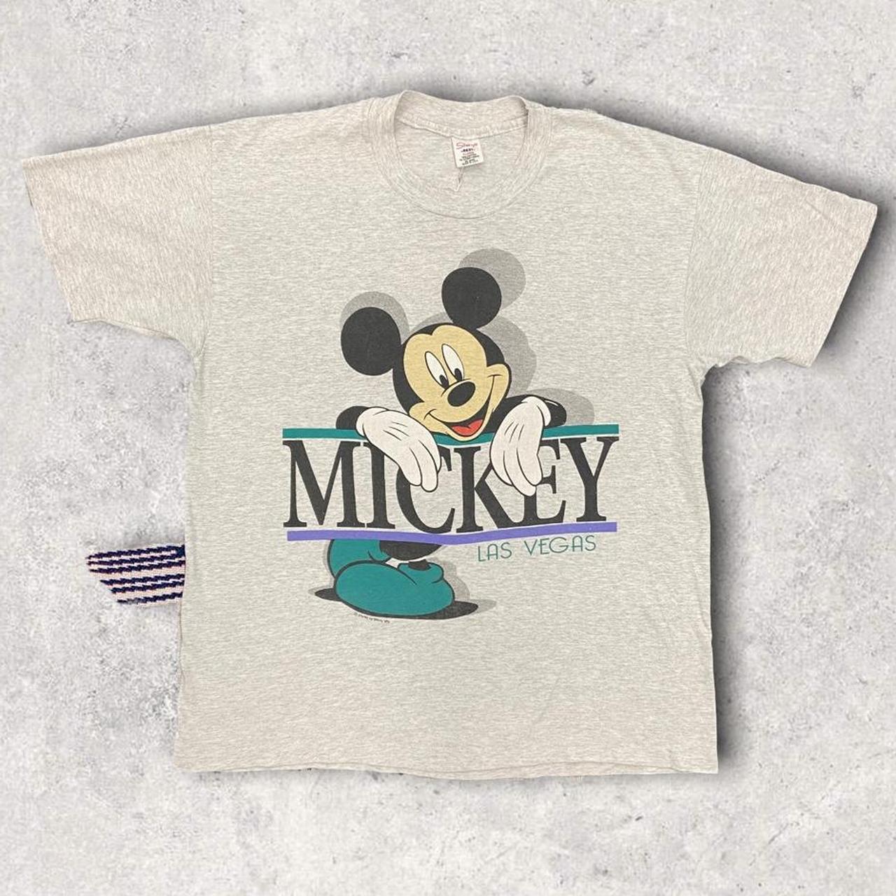 Vintage 90s USA Disney Mickey Mouse Las Vegas graphic grey t-shirt