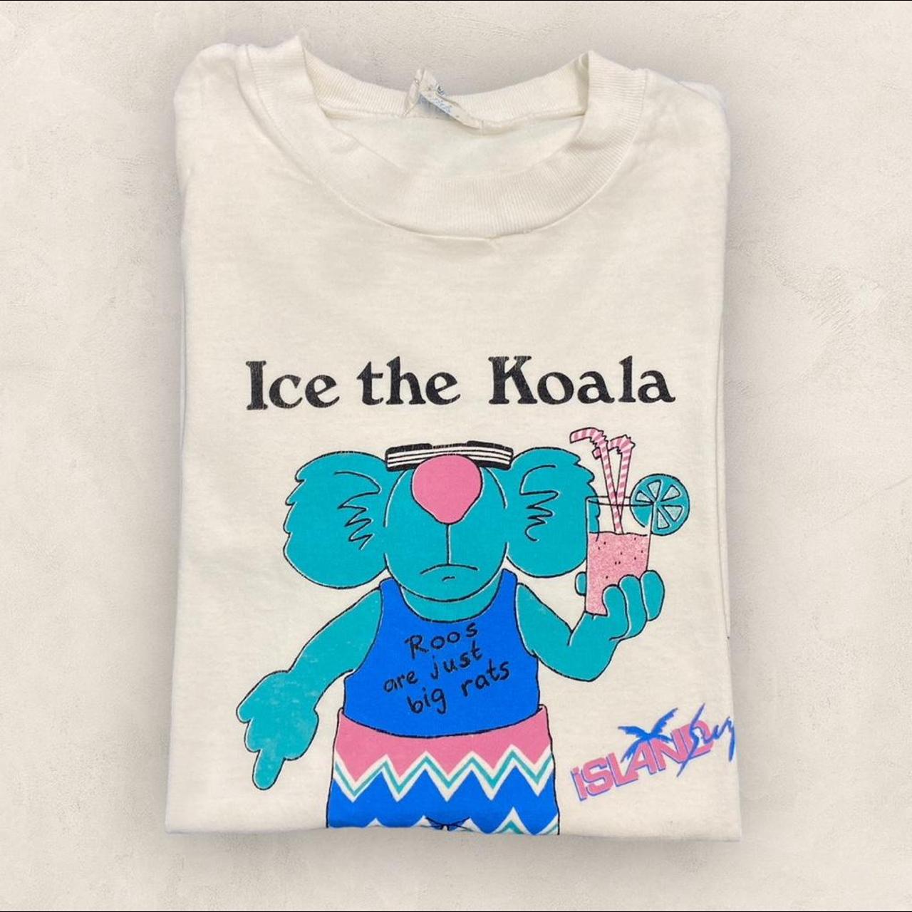 Vintage 80s USA Ice the Koala bear cooler soft drink Australia promotional graphic t-shirt