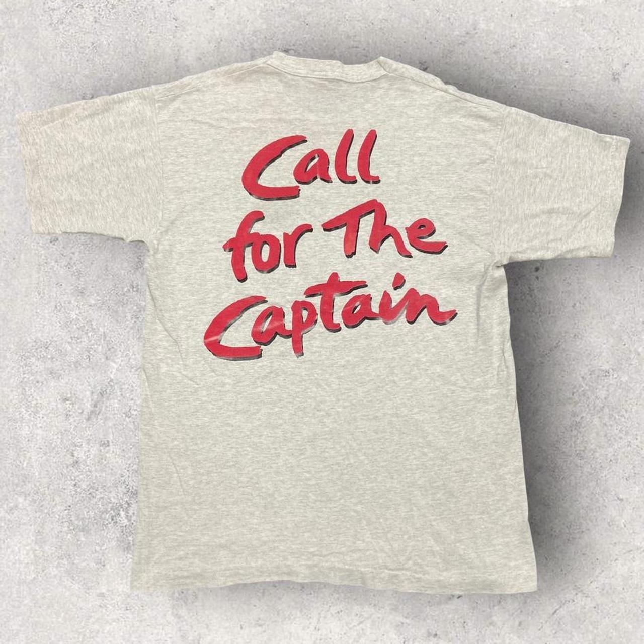 Vintage 90s Captain Morgan Spiced Rum alcohol ‘call for the captain’ promotional graphic t-shirt