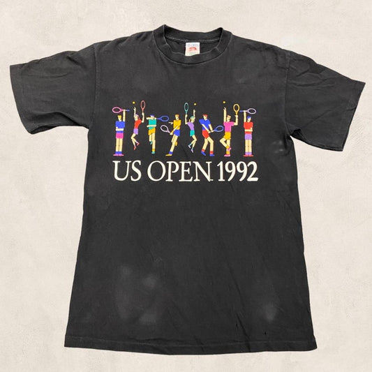 Vintage 90s USA open 1992 tennis major tournament graphic t-shirt