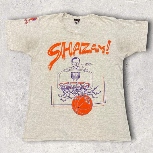 Vintage 90s USA Whataburger basketball fast food single stitch graphic grey t-shirt