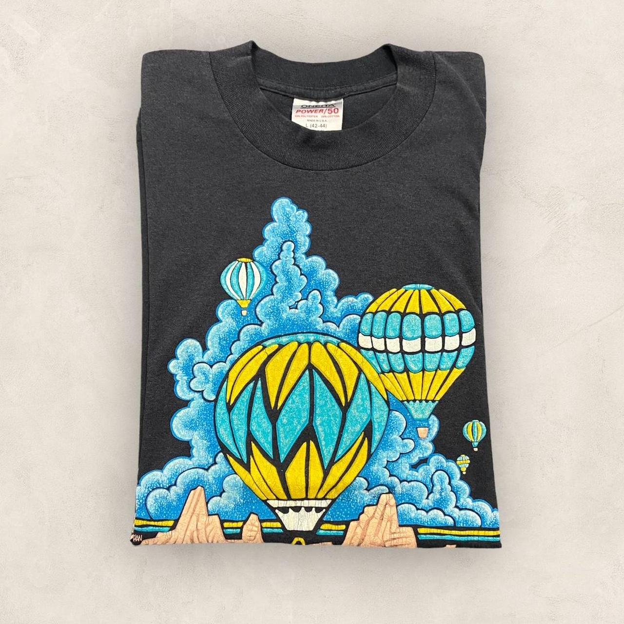 Vintage 90s USA New Mexico desert hot air balloon tourist promotional graphic t-shirt