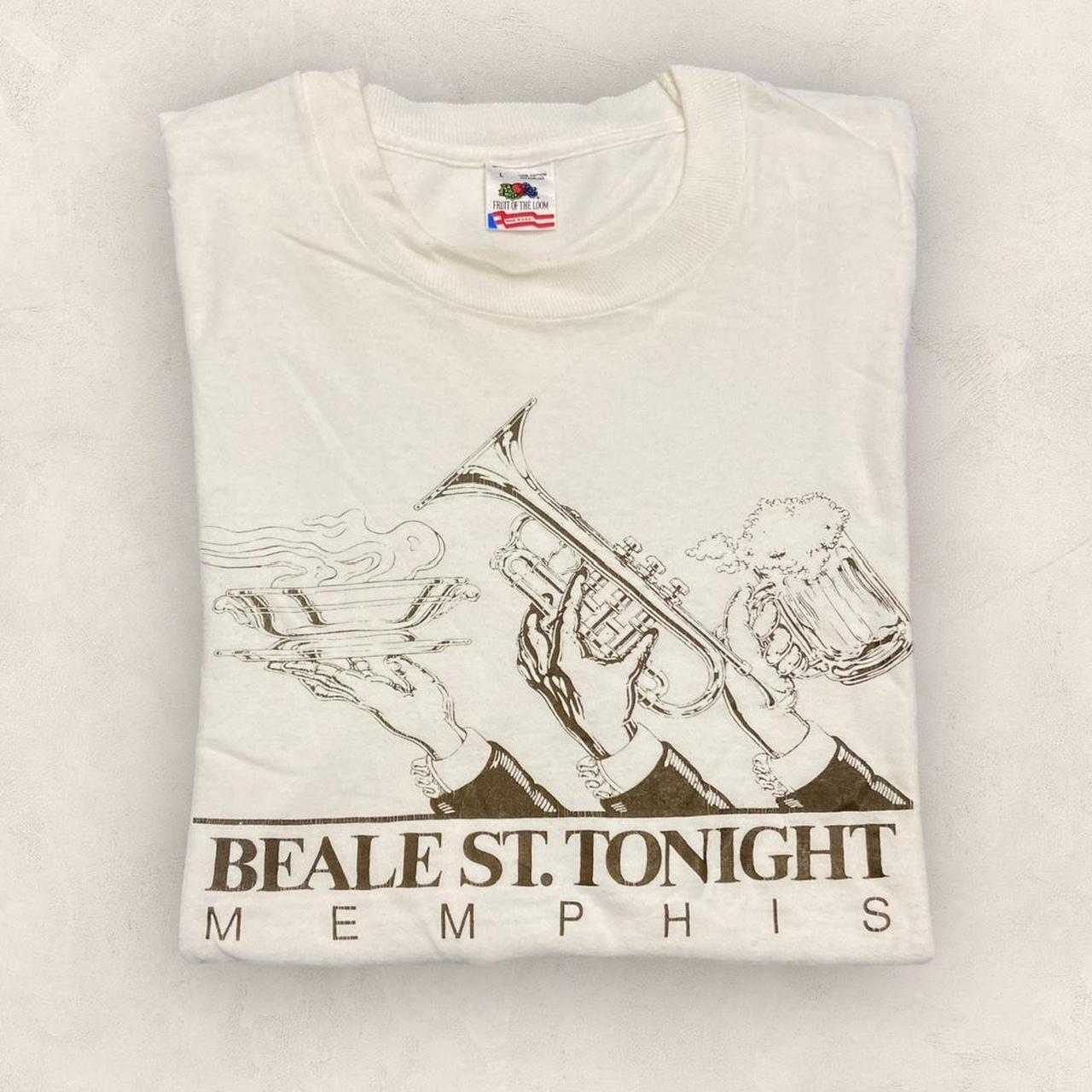 Vintage 90s USA Beale Street Memphis Tennessee blues jazz music tourist promotional t-shirt