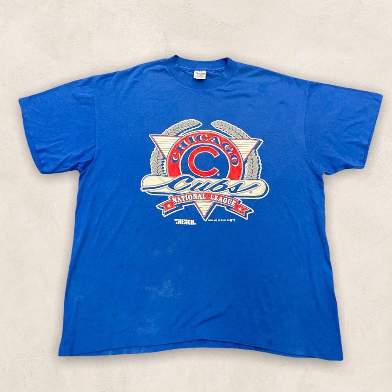 Vintage 90s USA Chicago Cubs MLB baseball graphic blue t-shirt