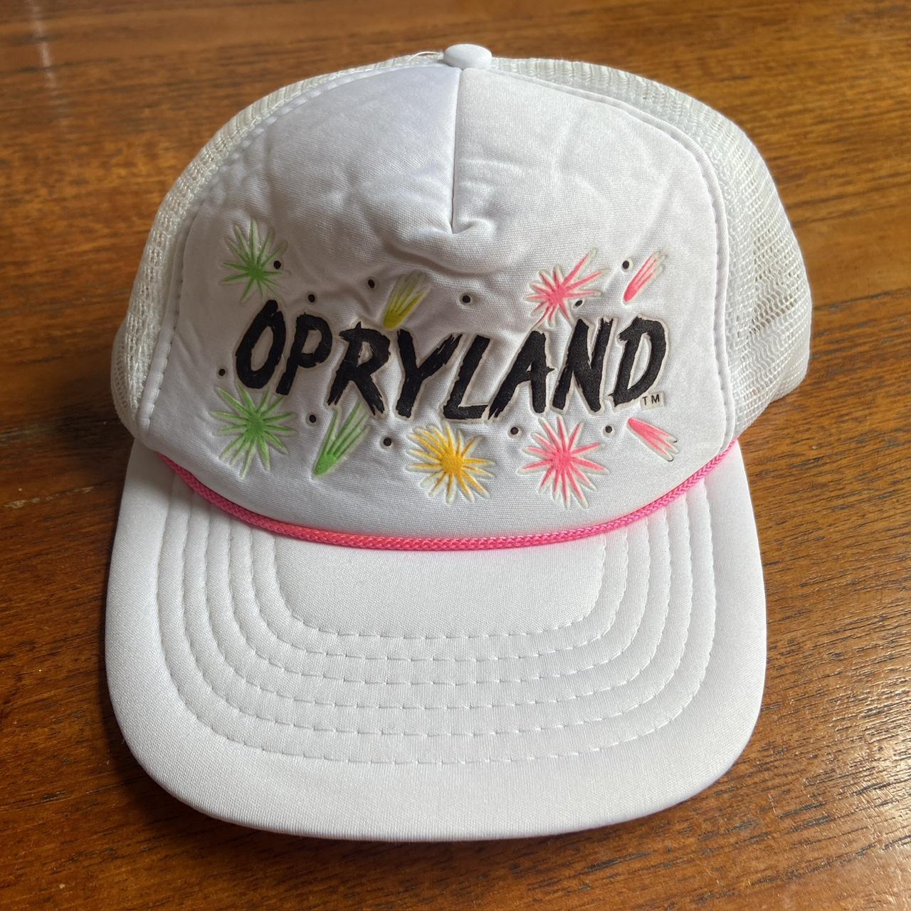 Vintage 90s USA Opryland theme park Nashville Tennessee promotional graphic trucker cap