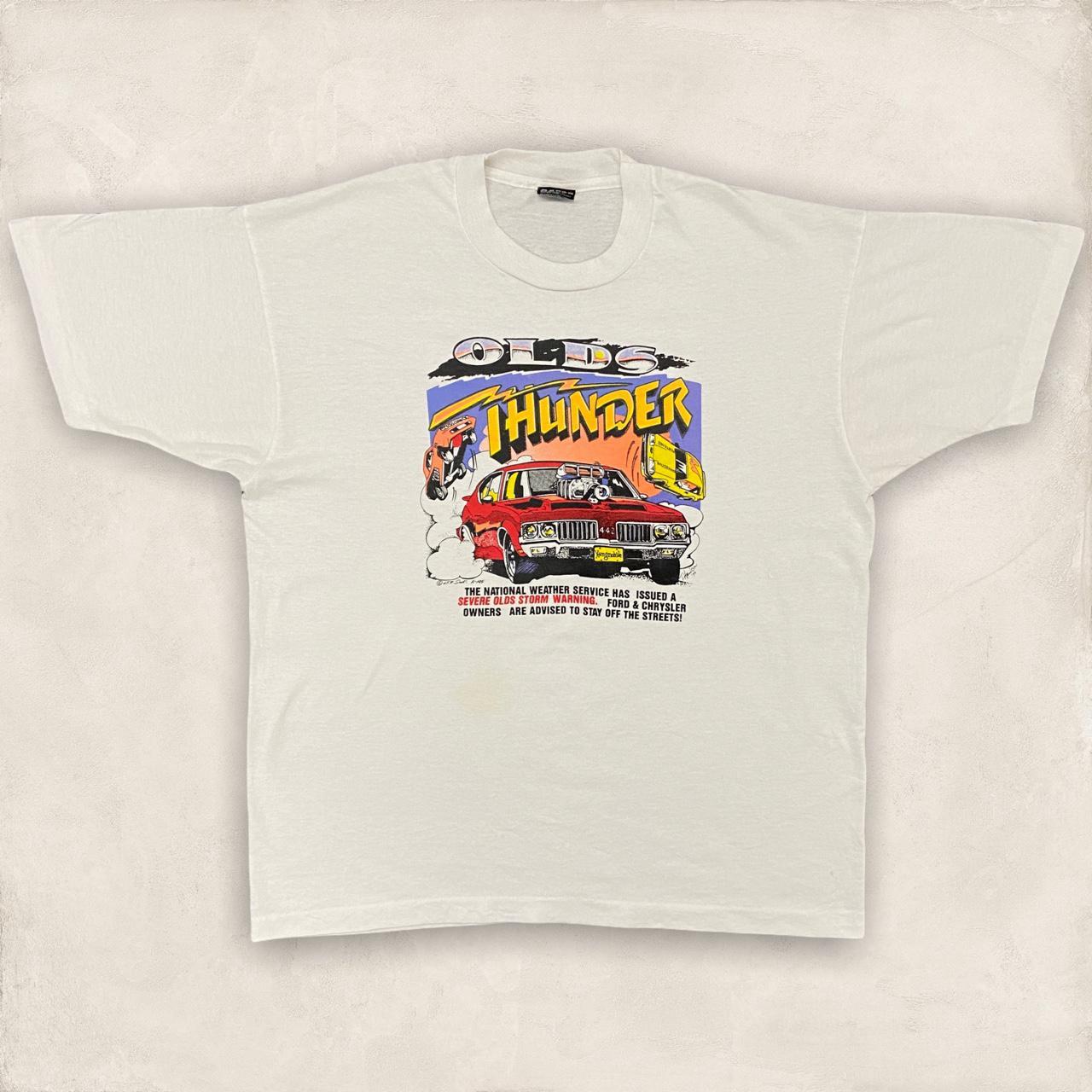 Olds Thunder 90s USA car motor sport vintage white t-shirt