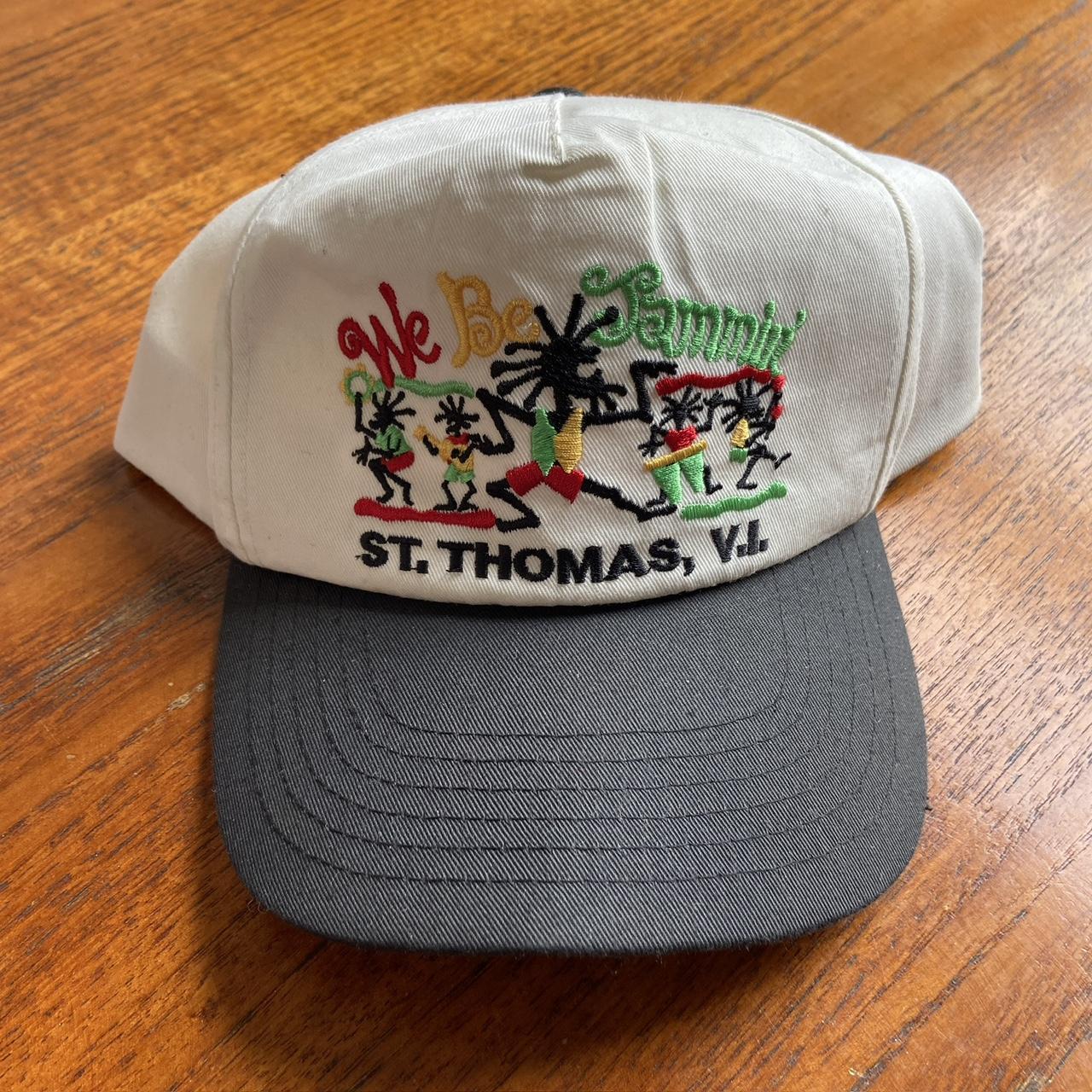 Vintage 90s We Be Jammin reggae rasta St Thomas Virgin Islands promotional graphic cap