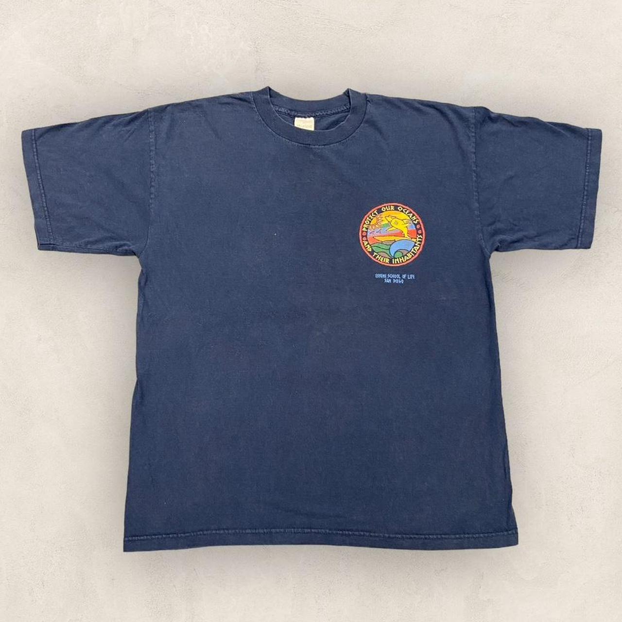 Vintage 90s USA Essene school of life San Diego California protect our oceans graphic t-shirt