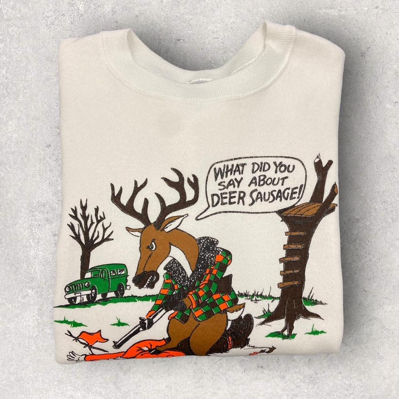 Vintage 90s USA hunter hunting humour deer promotional graphic sweatshirt