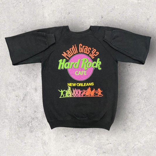 Vintage 90s USA Hard Rock Cafe Mardi Gras New Orleans promotional graphic sweatshirt